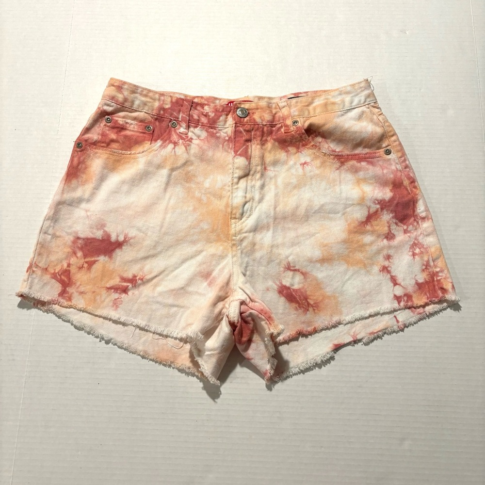 UNIONBAY Callie High Rise Tie‎ Dye Pink Orange Shorts Junior Size 11 - Picture 4 of 15